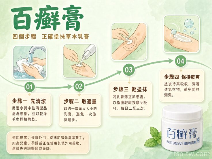 百癬膏-四個步驟