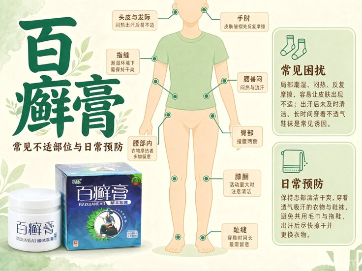 百癬膏-常見部位